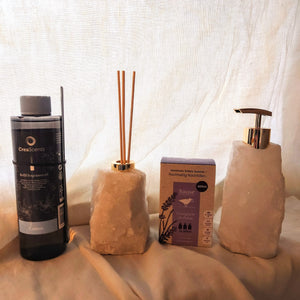 Gemstone diffuser and soap dispenser value set: Rock crystal