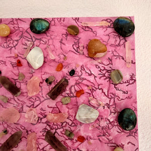 Crystal Grid Schilderij: Bescherming voor het hart - Insight Stones