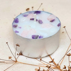 Versierde waxinelichtjes - brandduur: 8 uur - Insight Stones
