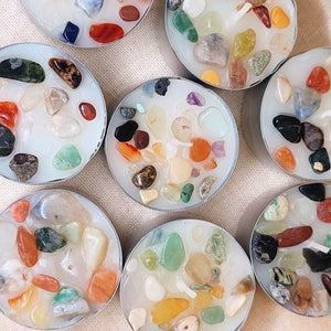 Versierde waxinelichtjes - brandduur: 8 uur - Insight Stones