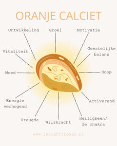 Groei - Oranje Calciet edelsteen - Insight Stones