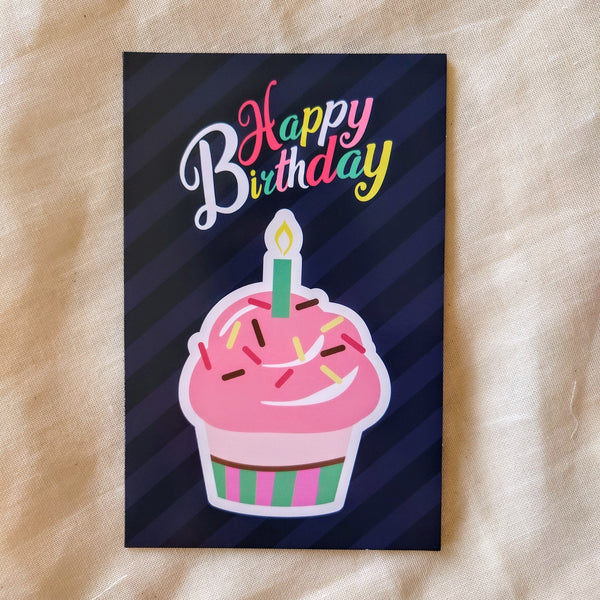 Happy birthday kaart - cupcake - Insight Stones