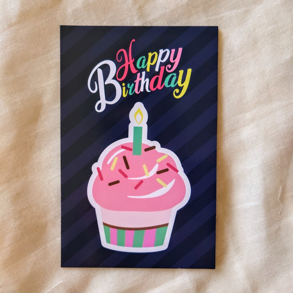 Happy birthday kaart - cupcake - Insight Stones