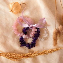 Carica l&#39;immagine nel visualizzatore di Gallery, Harmonie splitarmbanden set: bergkristal, rozenkwarts, amethist - Insight Stones