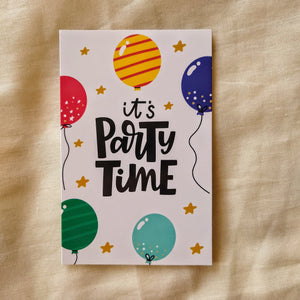 It's party time kaart - ballonnen. - Insight Stones