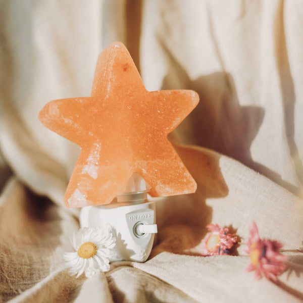 Oranje zoutsteen ster nachtlampje - Insight Stones