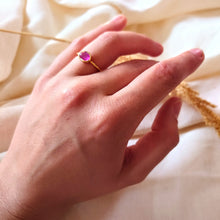 Charger l&#39;image dans la galerie, Schattige 925 zilveren vergulde ring met roze jade - Insight Stones