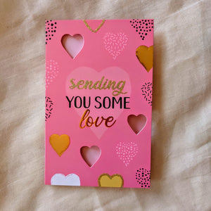 Sending you some love kaart - hartjes en glitter - Insight Stones