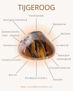 Tijgeroog massageroller - goud - Insight Stones