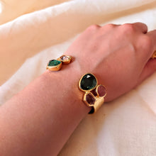 Load image into Gallery viewer, Vergulde armband met geometrische manchet edelstenen - Insight Stones