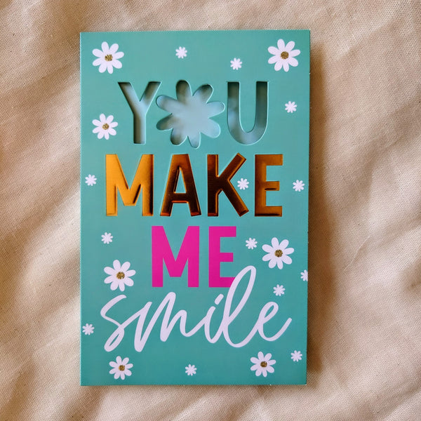 You make me smile kaart - madeliefjes - Insight Stones
